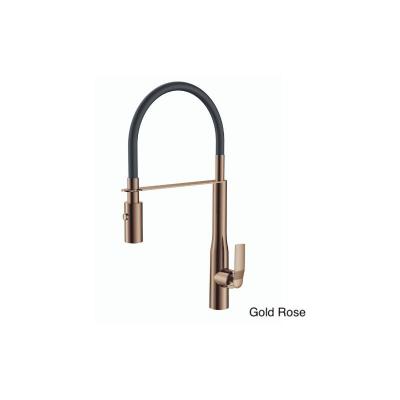 PAINI FRANCE Mitigeur cuisine Addict Bec haut douchette extractible, gold rose
