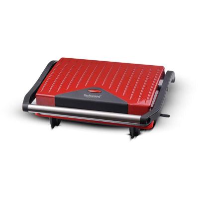 TECHWOOD Grill viande burger et panini rouge 750 watts - plaques anti-adh&eacute;sive