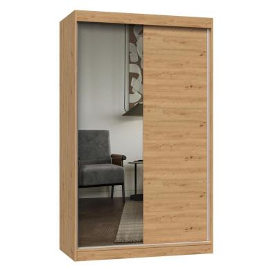 PAOLO - Armoire &agrave; 2 portes coulissantes - 1 miroir - L. 120 cm - Dressing de chambre 2 portes 