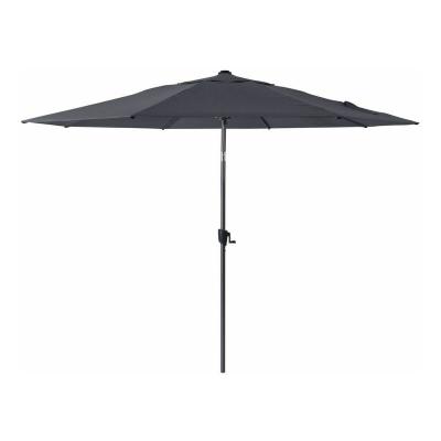 PROLOISIRS Parasol alu 300 cm / 8 baleines - manivelle - Gris mat / gris