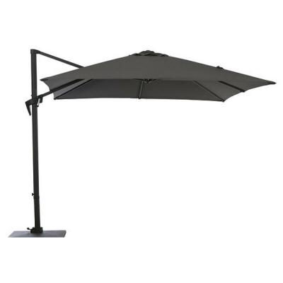 PROLOISIRS  - Parasol d&eacute;port&eacute; carr&eacute; en aluminium 3x3m Roma gris