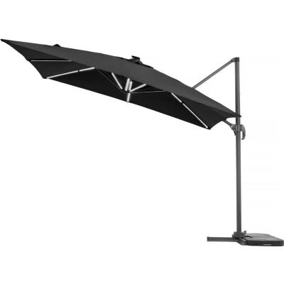 HABITAT ET JARDIN Parasol jardin d&eacute;port&eacute; led Alu Sun 4 Luxe - Rectangle - 3 x 4 m - Noir