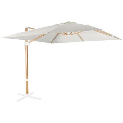 SWEEEK Parasol d&eacute;port&eacute; carr&eacute; 3x3m m&acirc;t effet bois Falgos