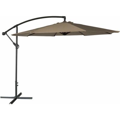 HAPPY GARDEN Parasol D&eacute;port&eacute; Oahu Rond 3,50m De Diam&egrave;tre Taupe
