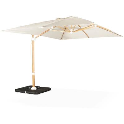 SWEEEK Parasol d&eacute;port&eacute; rectangulaire 3x4m - Wimereux - Ecru - Parasol excentr&eacute; inclinable dans 5 positions. rotatif &agrave; 360&deg;.