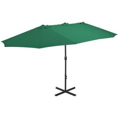 VIDAXL Parasol d'ext&eacute;rieur et m&acirc;t en aluminium 460 x 270 cm Vert