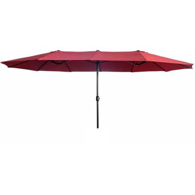 AKORD Parasol double de jardin tilia en rouge, poids 12,3 kg dimensions l460 x l270 x h245 cm