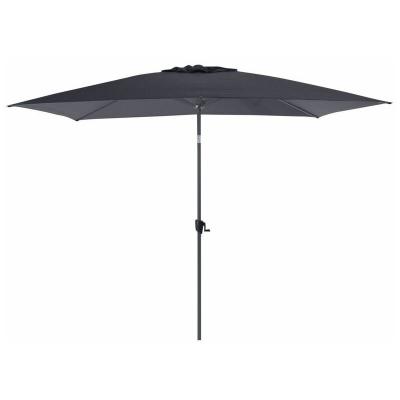 PROLOISIRS Parasol inclinable alu 300 x 200 cm / 6 baleines - Gris mat / gris