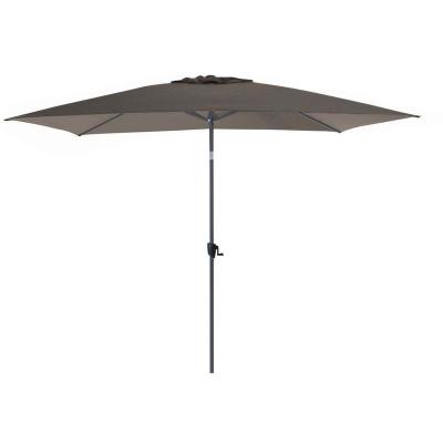 PROLOISIRS Parasol inclinable alu 300 x 200 cm / 6 baleines - Gris mat / taupe