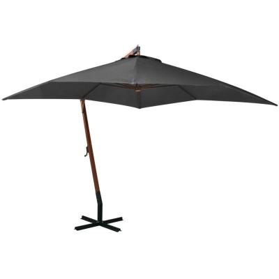 VIDAXL Parasol suspendu avec m&acirc;t Anthracite 3x3 m Bois de sapin massif