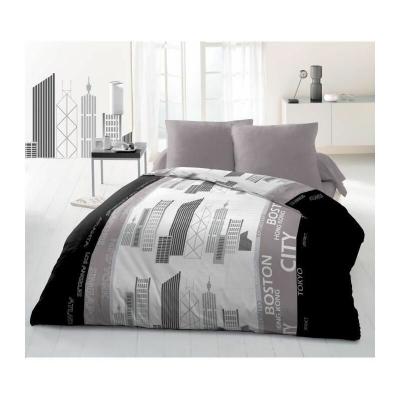 HOME LINGE PASSION DISTRICT Parure de couette Microfibre - Gris - 220x240 cm