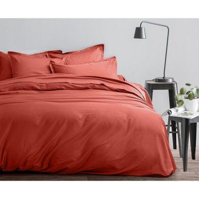 HOME COLLECTION Baton Rouge Parure Housse de couette 100% Satin de Coton rouge 240x220 cm