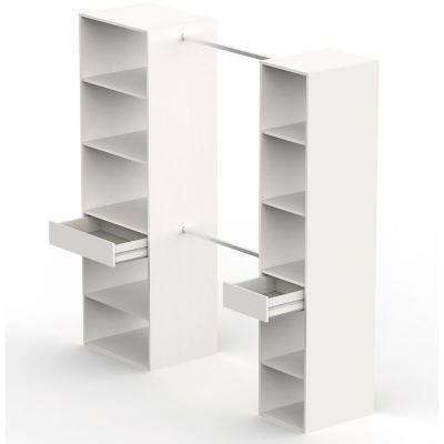 Armoire dressing coloris Blanc - Hauteur 200 x Longueur 200 x Profondeur 50 cm Pegane