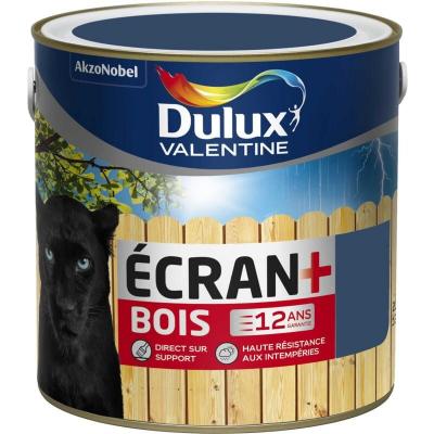 DULUX VALENTINE Peinture sp&eacute;ciale bois  ECRAN + BOIS satin marine 2 L