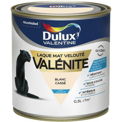 DULUX VALENTINE Laque Val&eacute;nite - mat - 0,5L  - Ton: Blanc cass&eacute;