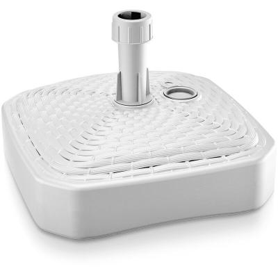 MARKENARTIKEL  - prosperplast Base de parasol poly&eacute;thyl&egrave;ne carr&eacute; tress&eacute; 39 x 39 x 13 cm blanc - Blanc