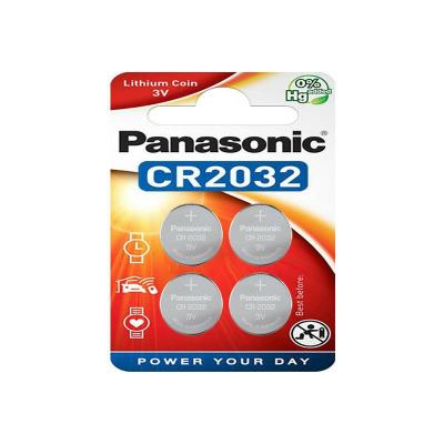 PANASONIC Pile Lithium CR2032 3V, 4 pi&egrave;ces en blister (CR-2032EL/4B) - 