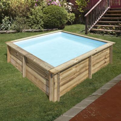 GRE SUNBAY Piscine bois carr&eacute;e City - 2,25 x 2,25 x H 0,68 m