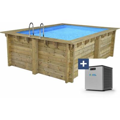 HABITAT ET JARDIN Piscine bois Caimans 4.10 m + Mini pompe
