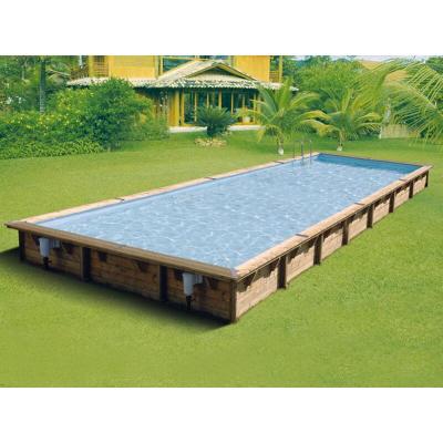 UBBINK Piscine bois Lin&eacute;a 11,00 x 5,00 x 1,40 m - Liner bleu