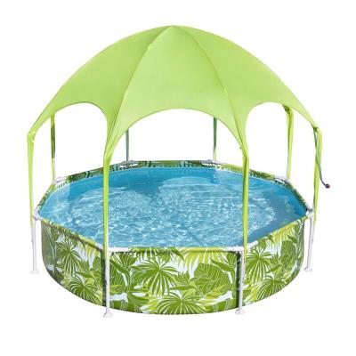 BESTWAY Piscine tubulaire  ronde Steel Pro avec parasol 2,44 x 0,51 m