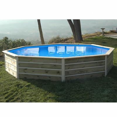 WATER CLIP Piscine bois octogonale - 4,95 x 3,15 x H. 1,29 m SAINT BERNARD