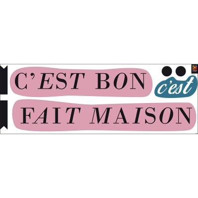 PLAGE Sticker Citation Maison Chic 24x68cm - Autocollant D&eacute;coration Murale Int&eacute;rieure 