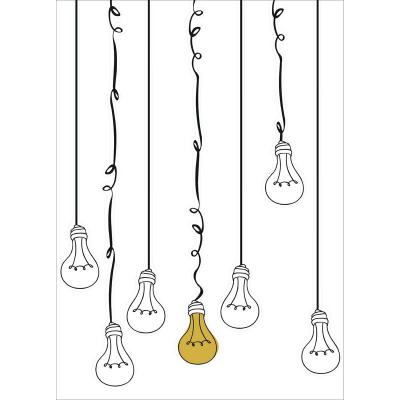 PLAGE Sticker d&eacute;coratif autocollant, dessin marrant ampoule au bout du fil, 48 cm X 68 cm