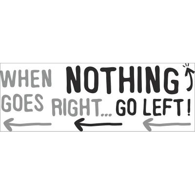 PLAGE Sticker d&eacute;coratif autocollant, jeu de mot marrant en anglais pour se motiver, 24 cm X 68 cm