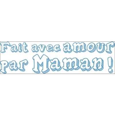 PLAGE Sticker d&eacute;coratif autocollant, pour enfant fait avec amour par ma maman, 24 cm X 68 cm