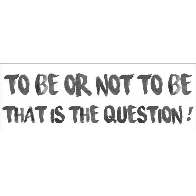 PLAGE Sticker d&eacute;coratif autocollant, to be or not to be citation stylis&eacute;e modern, 24 cm X 68 cm