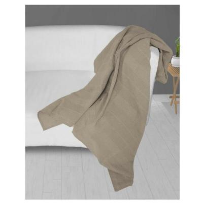 SOLEIL D OCRE Plaid 140x200 Cm Adele Taupe, Par Soleil D'ocre