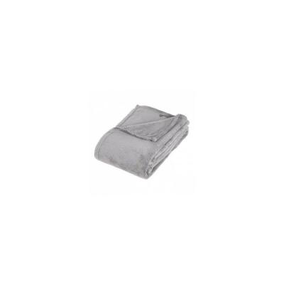 ATMOSPHERA Plaid polaire microfibre - Gris - 125 x 150 cm - Effet ultra doux