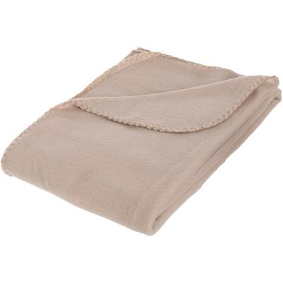 PARIS PRIX Plaid polaire Polar beige 125x150cm - Atmosphera Cr&eacute;ateur dint&eacute;rieur