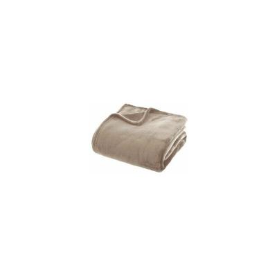 ATMOSPHERA  - Grand Plaid en flanelle uni - 230x180 - Beige