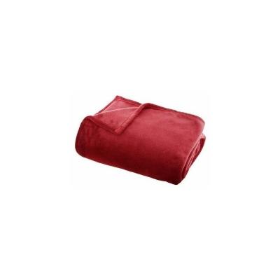 ATMOSPHERA Grand Plaid en flanelle uni - 230x180 - Rouge