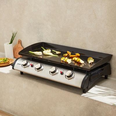 SWEEEK Plancha gaz 4 br&ucirc;leurs inox 10kW avec ustensiles PORTHOS 4 BR&Ucirc;LEURS