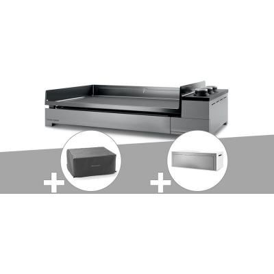 FORGE ADOUR Plancha gaz premium 75 inox avec housse et couvercle pour plancha - 