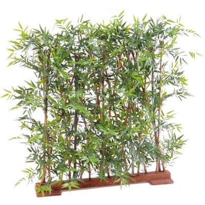 PEGANE  - Plante artificielle haute gamme Sp&eacute;cial ext&eacute;rieur/ Haie Bambou artificiel coloris vert - Dim : 90 x 45 x 110 cm