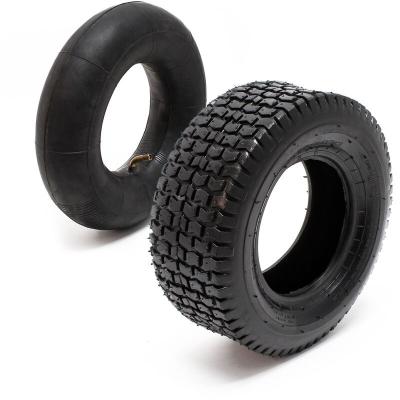 WILTEC Pneu pour tracteur &agrave; pelouse 15x6.00-6 4pr avec chambre &agrave; air et valve coud&eacute;e tondeuse &agrave; gazon