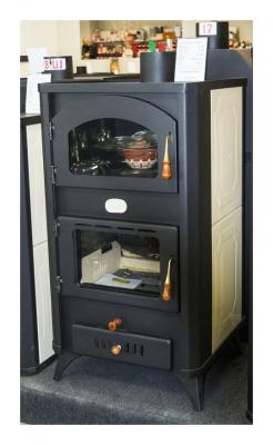 PRITY  - Po&ecirc;le &agrave; bois avec four pour syst&egrave;me de chauffage central. Puissance de chauffage 5 + 18kw. Mod&egrave;le r&eacute;tro. Mod&egrave;le ' fg W18R'