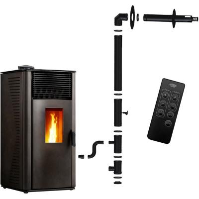 SANNOVER Po&ecirc;le &agrave; granul&eacute;s &eacute;tanche Anita 13 kW Noir + Kit d'installation Complet