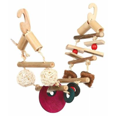 TRIXIE Pont suspendu sur corde sisal, en bambou/coco/bois 45 cm