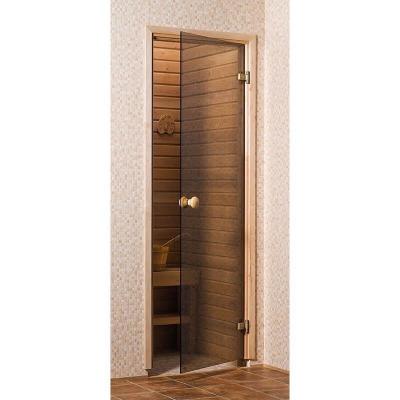 DESINEO Porte de Sauna en verre s&eacute;curite 8 mm 60x190cm bronze