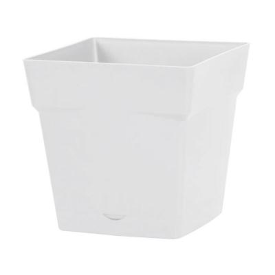 EDA Pot carr&eacute; Toscane avec r&eacute;serve d'eau 25cm blanc
