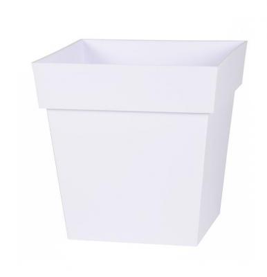 EDA Pot de fleur carr&eacute; Toscane - 32 x 32 x H 32 cm - 22 L - Blanc
