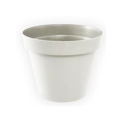 EDA  Pot de fleur rond Toscane - &Oslash; 13,6 x H 11,6 cm - 1,1 L - Blanc