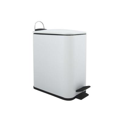  Spirella - Poubelle &agrave; p&eacute;dale Acier erik 5L Blanc Mat - Blanc