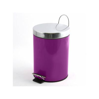 MSV Poubelle &agrave; p&eacute;dale Inox 3L Violet - Violet - 