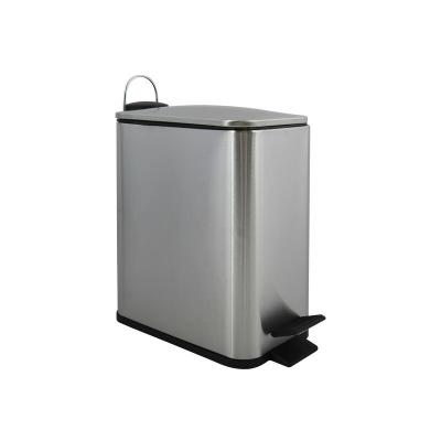  Poubelle &agrave; p&eacute;dale Inox erik 5L Bross&eacute; - Gris - Spirella